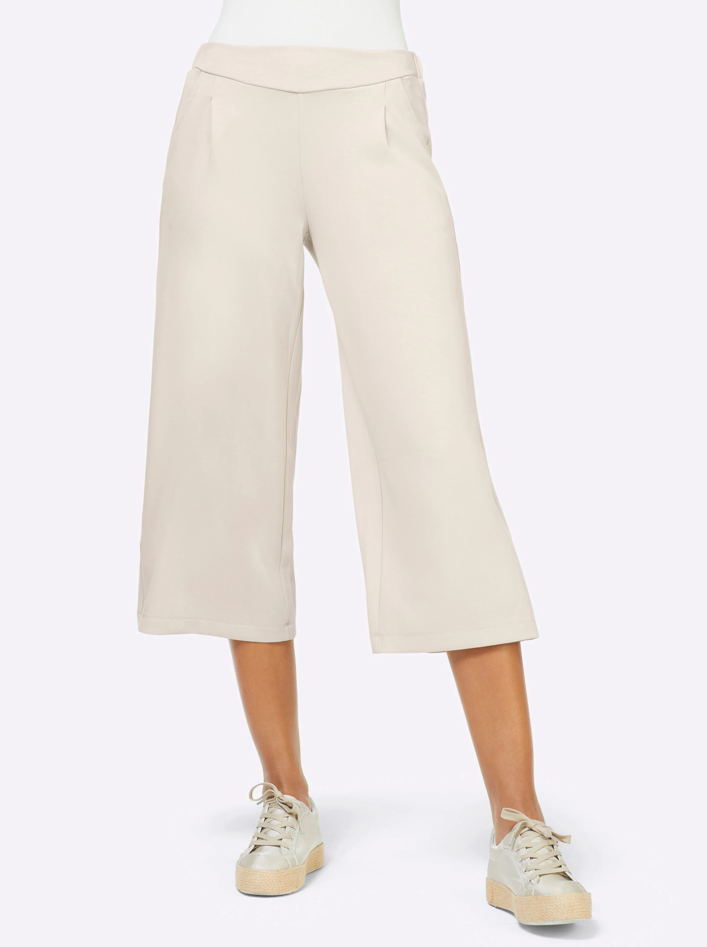 Jersey-Culotte in hellgrau