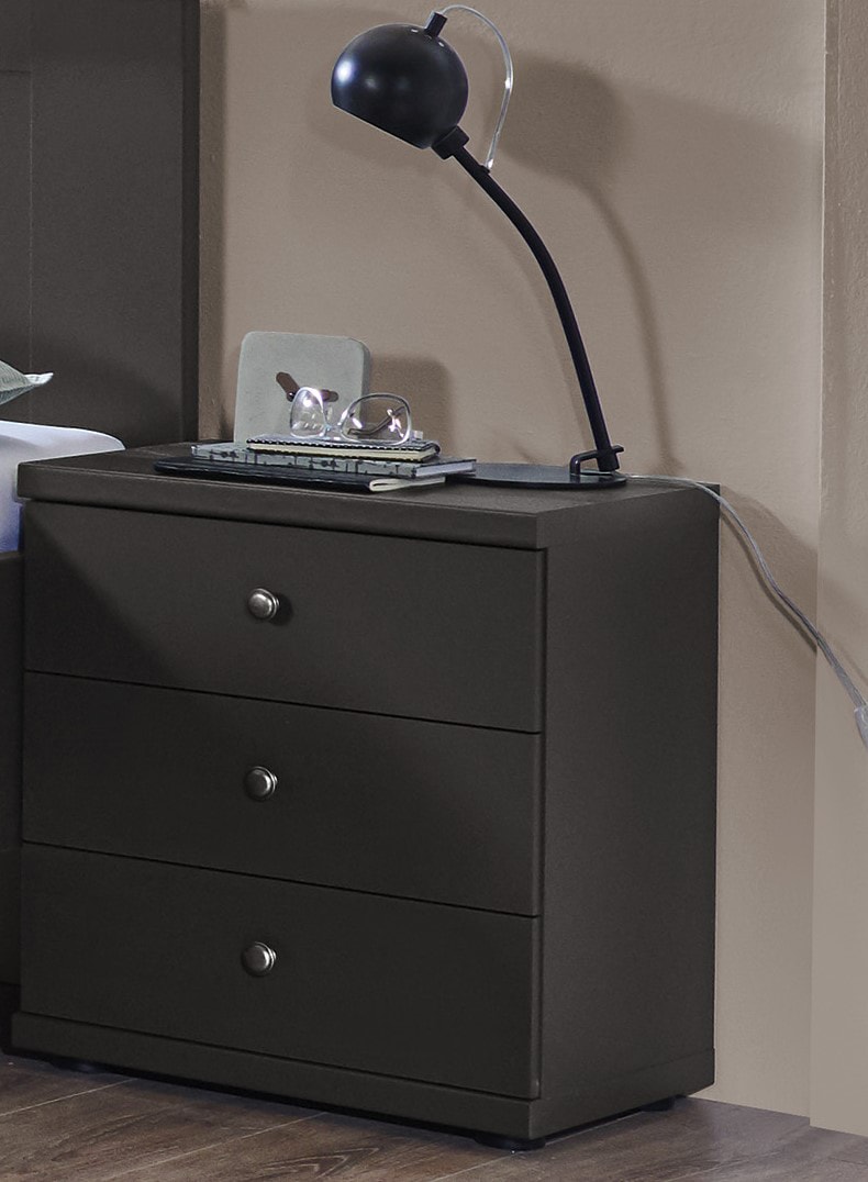 Nachtkommode MARLOW grau/ braun
