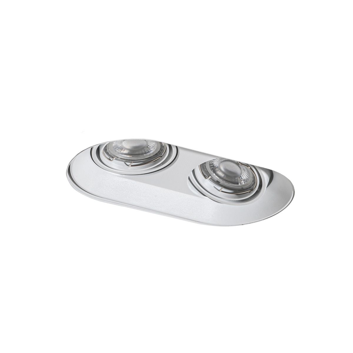 Afgeronde inbouwspot wit GU10 50mm 2-lichts - Hubs