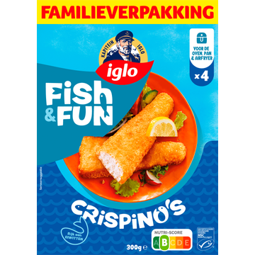 Iglo Fish & Fun Crispino's Familieverpakking 4 Stuks 300 g