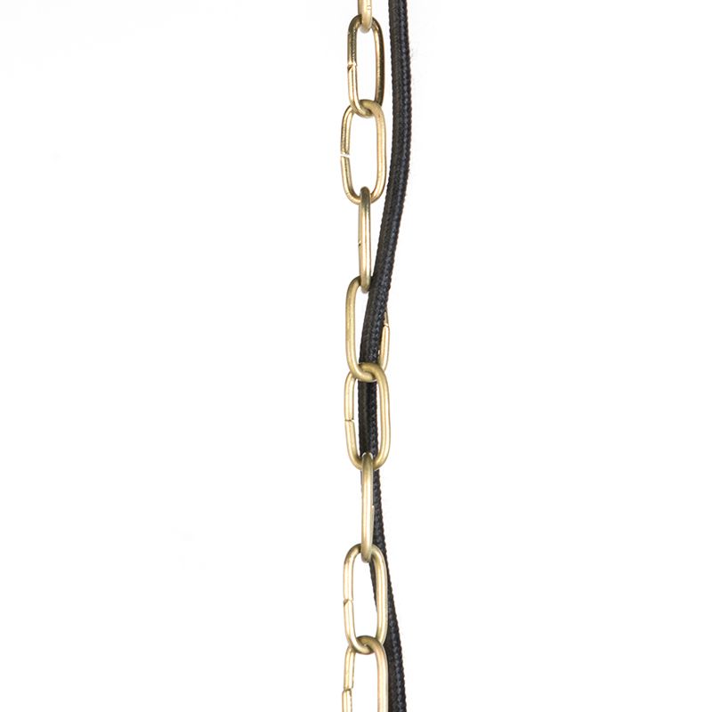 Hanglamp zwart met messing binnenkant 60 cm - Hoodi