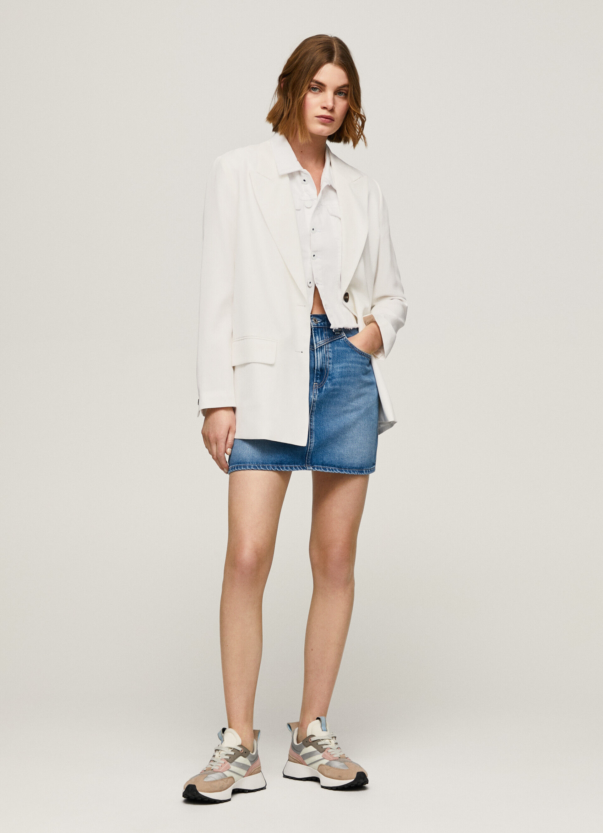 Saia jeans de corte regular - jeans