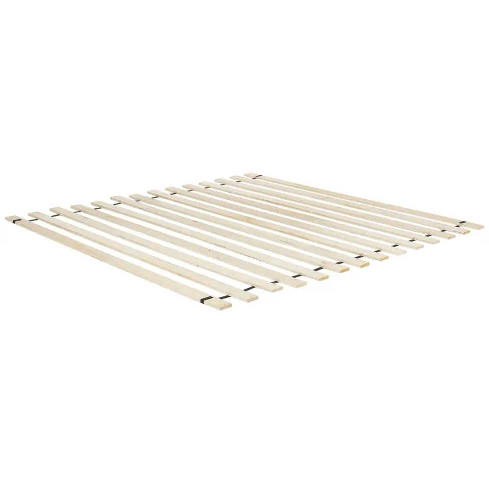 BOUSSICOURT - Tweepersoonsbed - Lichtbruin - 140 x 200 cm - Rubberhout
