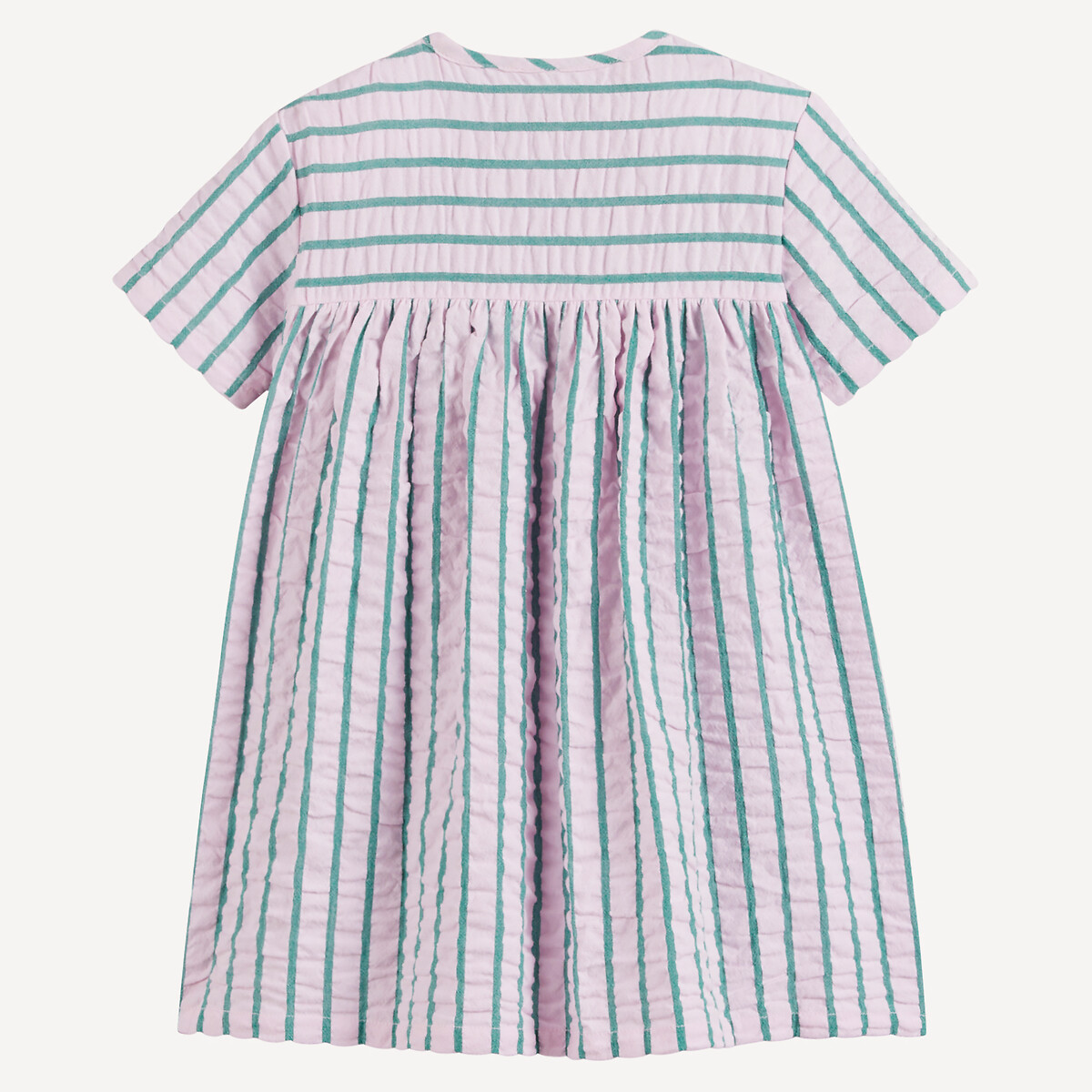 COLEÇÃO LA REDOUTE<br>Vestido listrado com mangas curtas