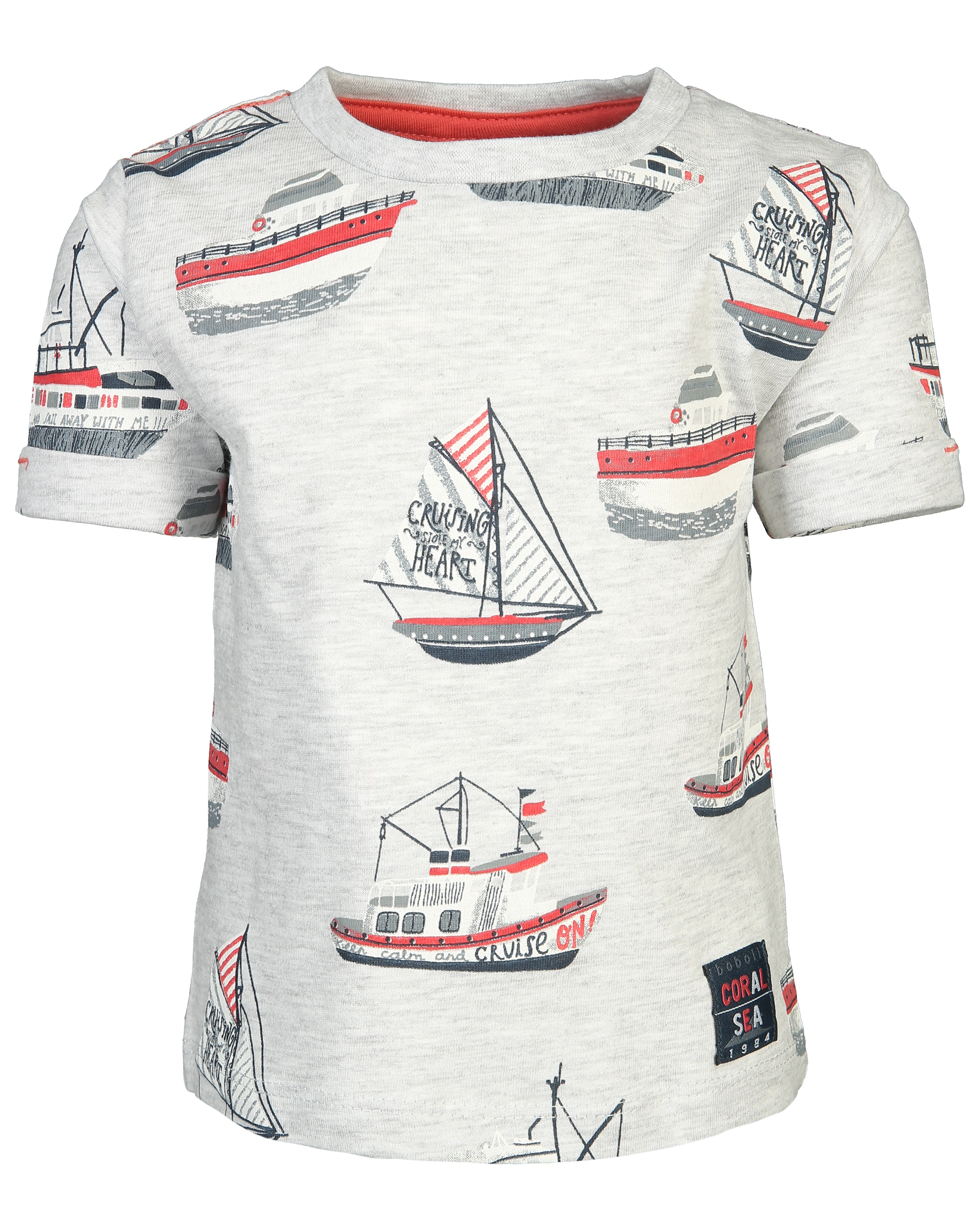 T-Shirt SCHIFFE in grau melange