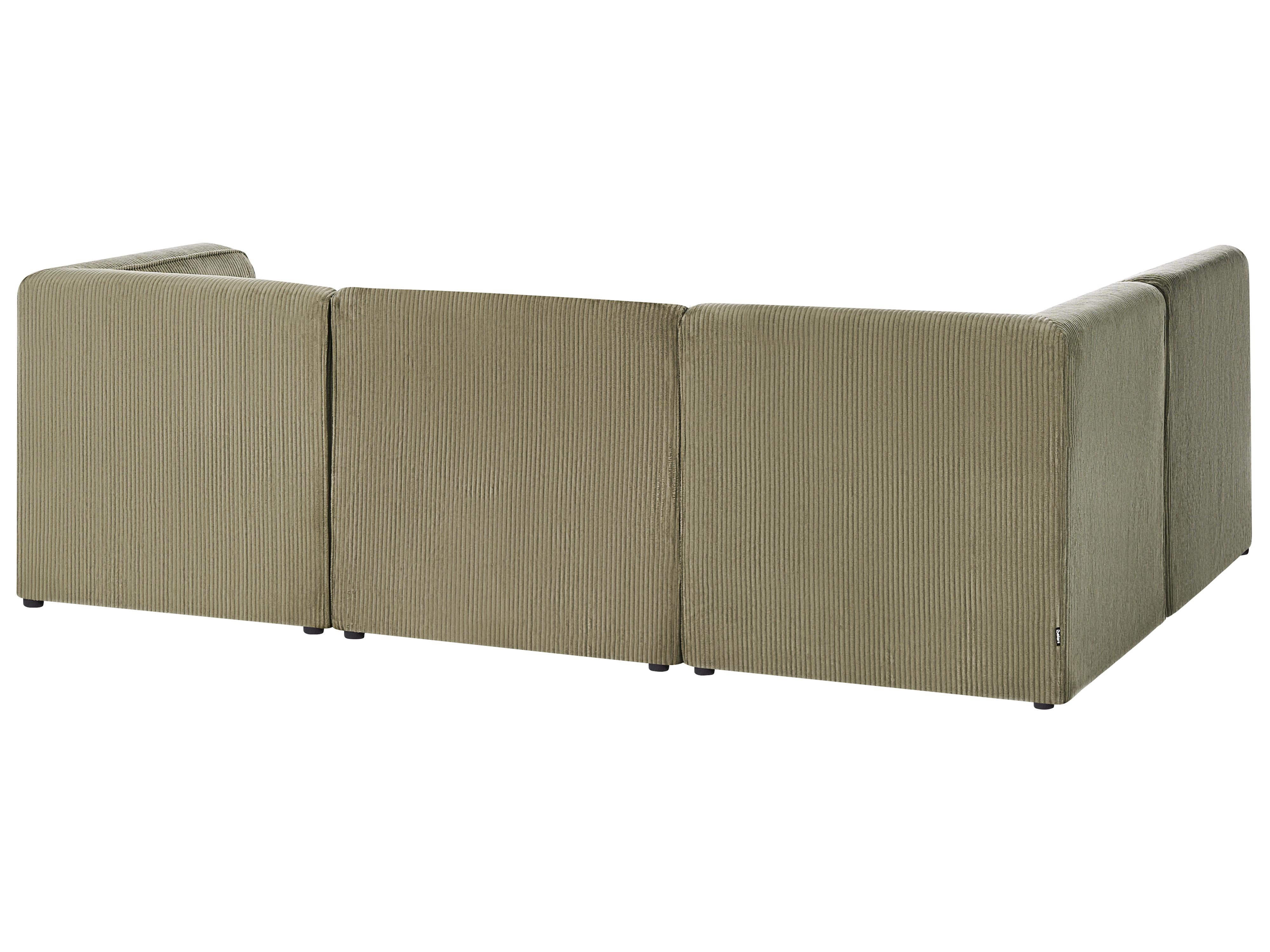 Modulaire hoekbank 4-zits LEMVIG Corduroy Groen linkszijdig