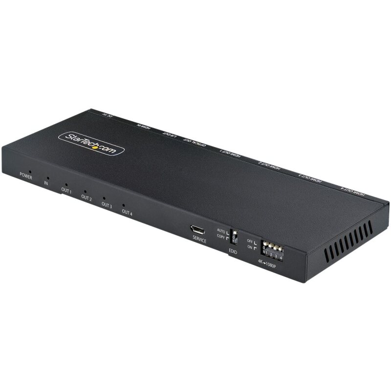 StarTech.com Splitter HDMI 4 Ports - Répartiteur HDMI 4K 60Hz avec Scaler Intégré - Répartiteur HDMI 1 Entrée 4 Sorties - Splitter HDMI 1080p PC - Port Optique 3.5mm