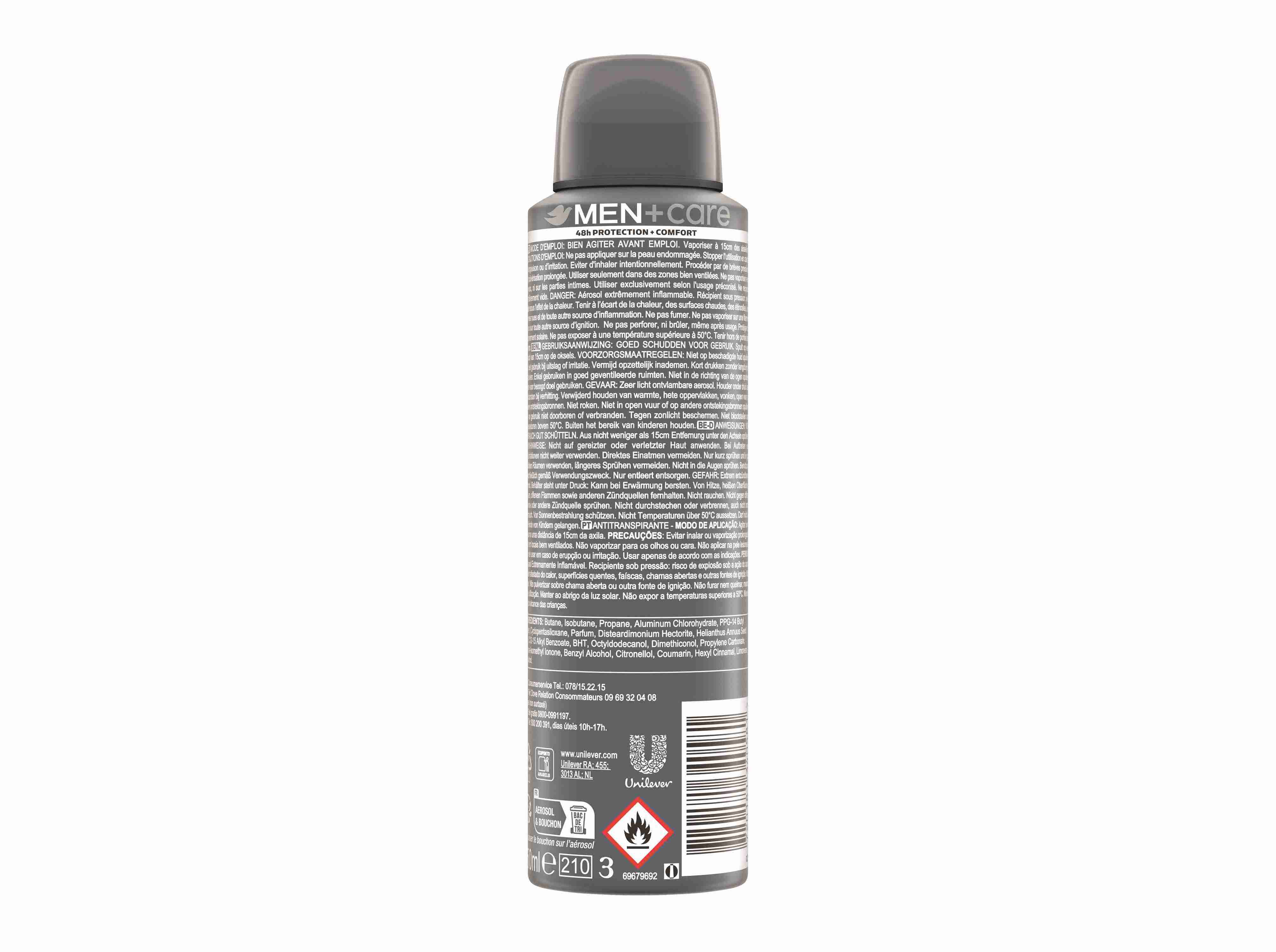 DESODORIZANTE SPRAY DOVE MEN CLEAN COMFORT 150ML