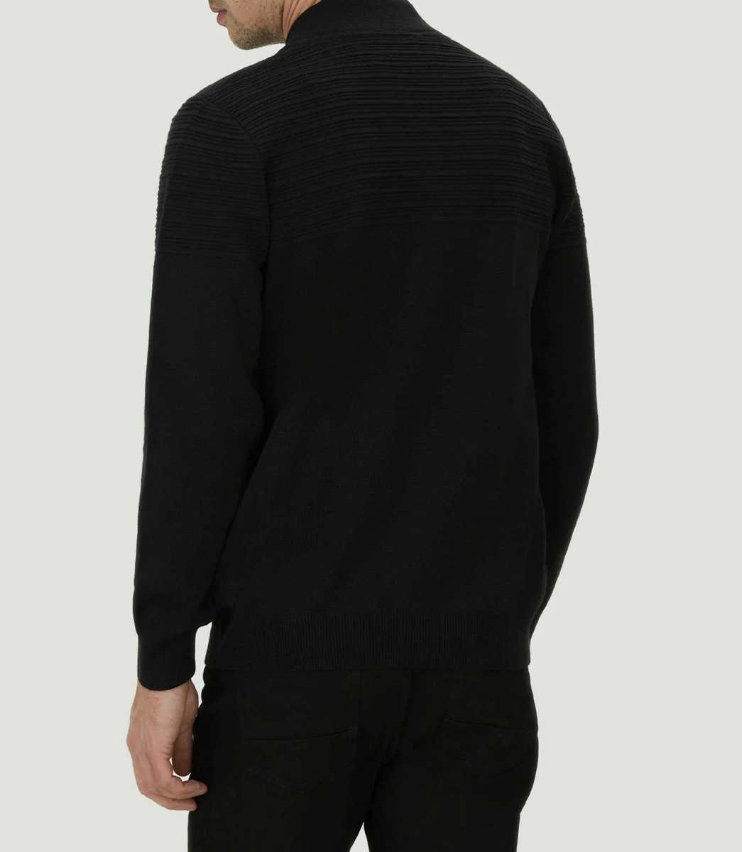 Gilet zippé col teddy noir 