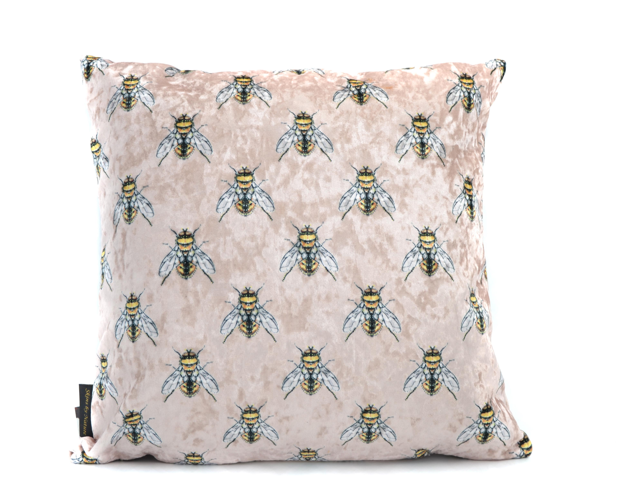 Kussen velvet hommel bijtjes 45 X 45 roze
