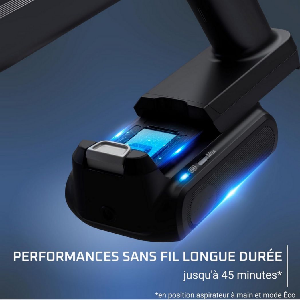 Aspirateur balai sans fil Rowenta X-Pert 7.60, ultra léger, puissant 140 W, polyvalent, autonomie 45 min, efficace sur tous types de sols RH6A33WO, noir