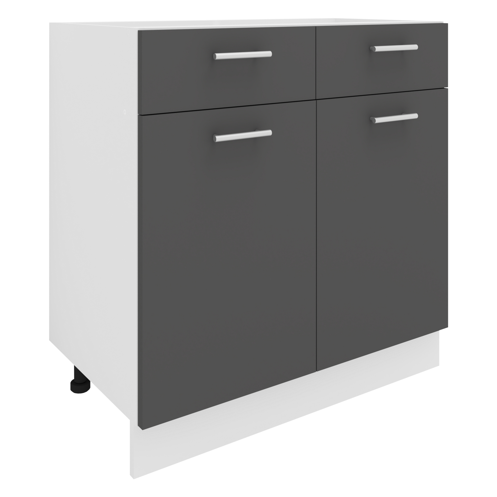 Unterschrank ESILO - weiß - anthrazit - 2 Schubkästen - 80 cm