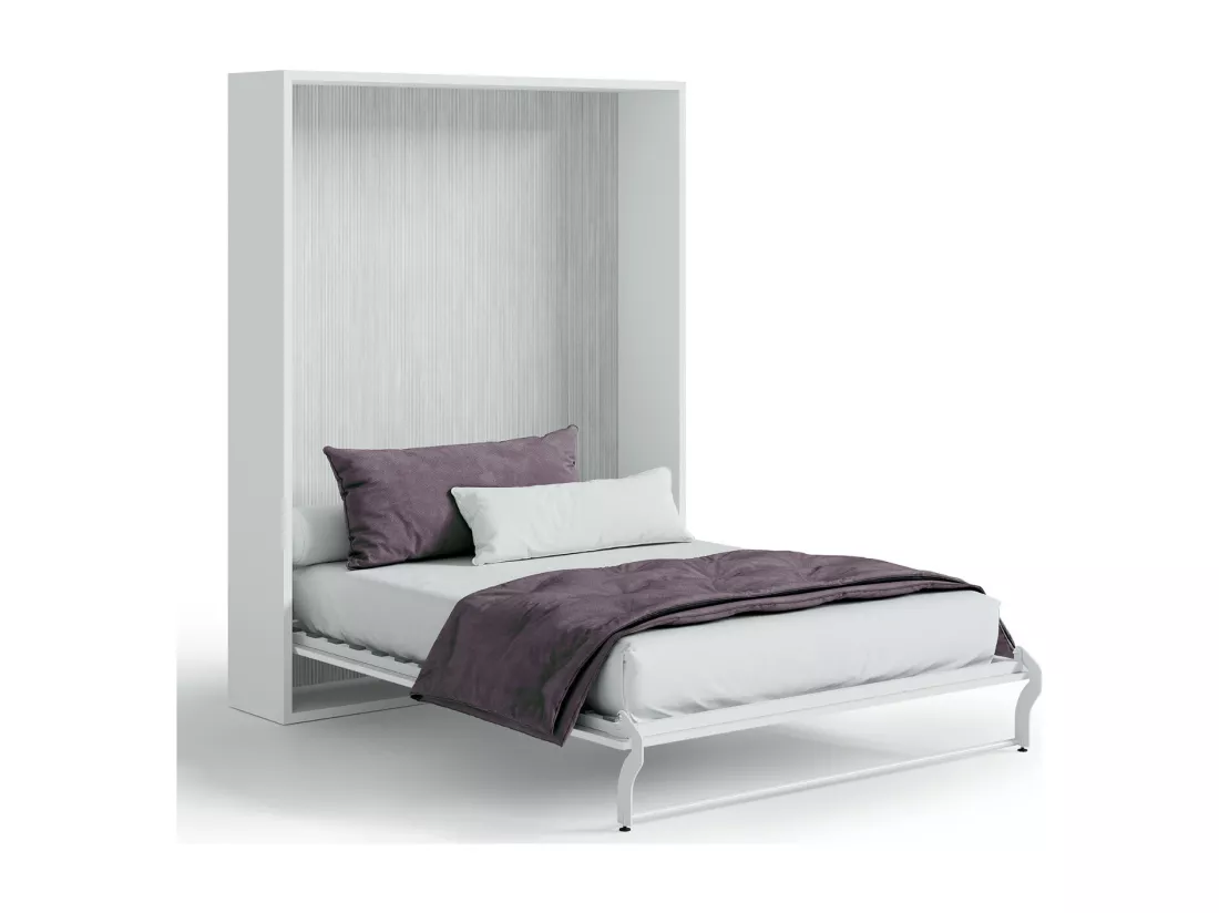 Lit escamotable vertical Banila-Couleur Chêne clair-140x190