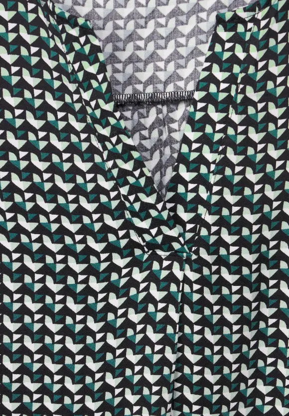 Kleid mit Minimalprint - lagoon green