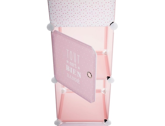 ATMOSPHERA - Meuble de rangement enfant colonne - 34 x h. 140 cm - rose