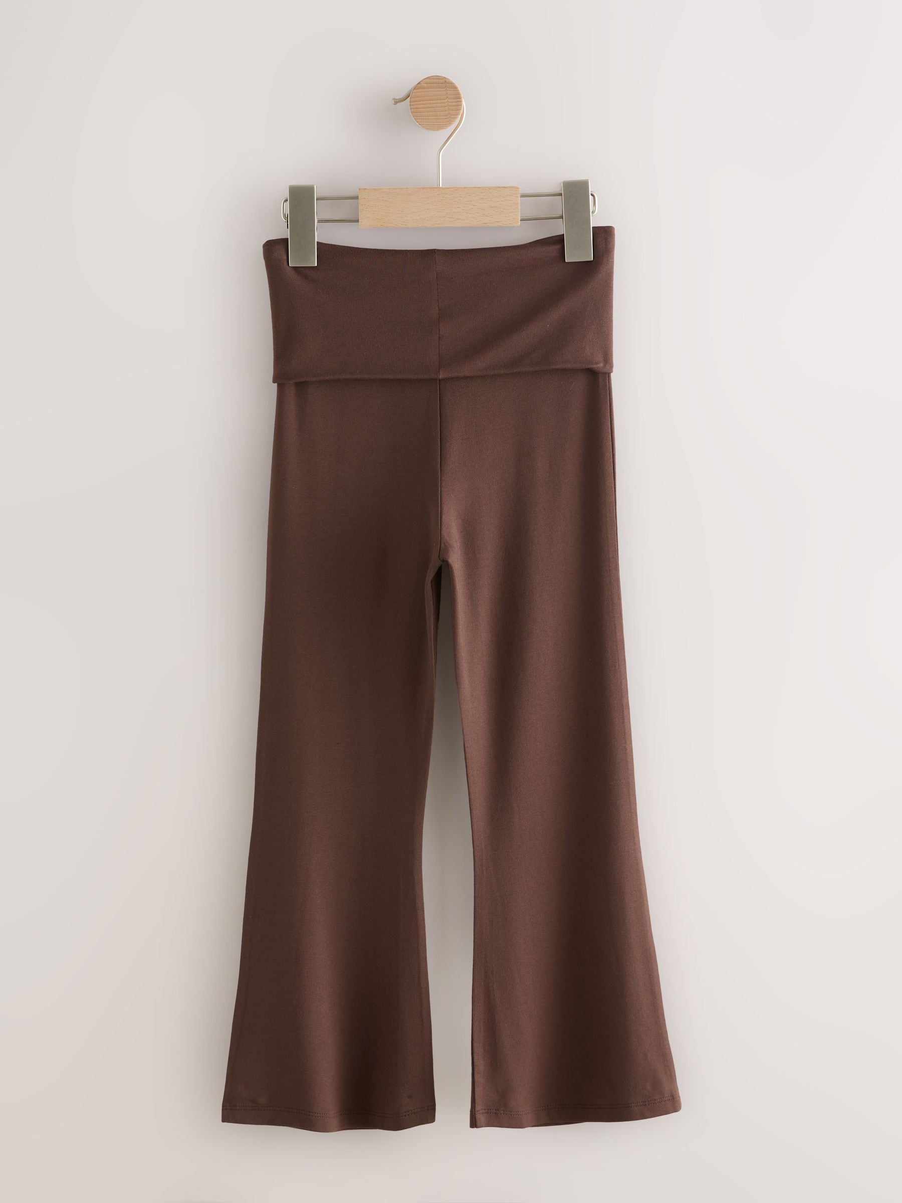 Chocoladebruin - Flare legging met omslag (3-16jr)