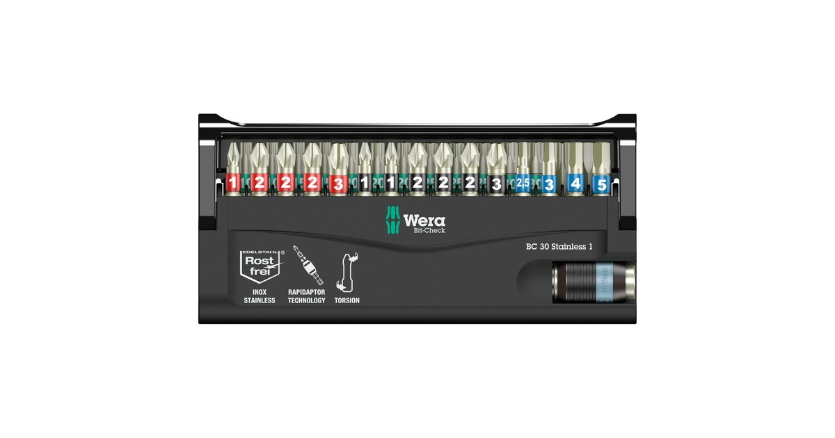 WeraBit-Check 30 Stainless 1, 30‑delig bitset