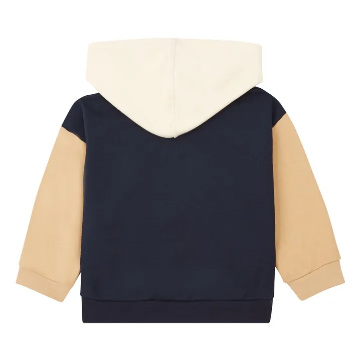 Petit Bateau Sweat à Capuche Bicolore | Bleu marine