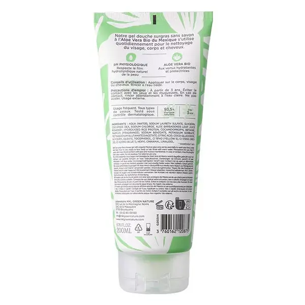 Shampoo de Banho MKL Green Nature Cosm'Ethik com Aloe Vera, importado do México, 200ml