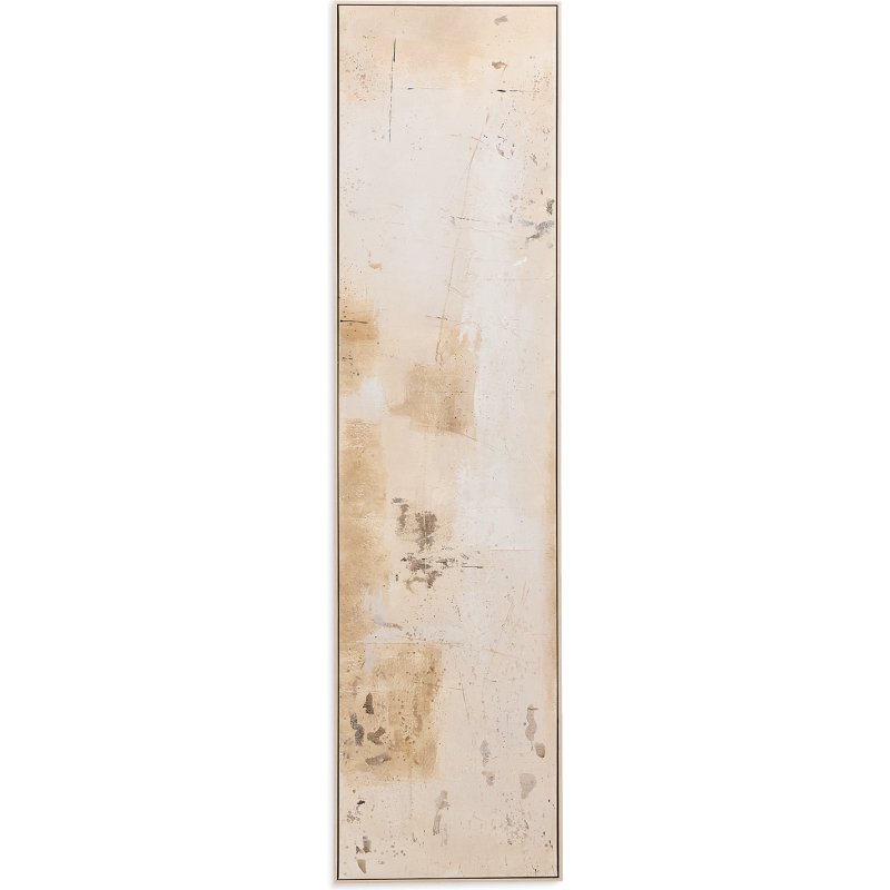 Tableau abstrait Silpa beige foncé 182 x 47 cm