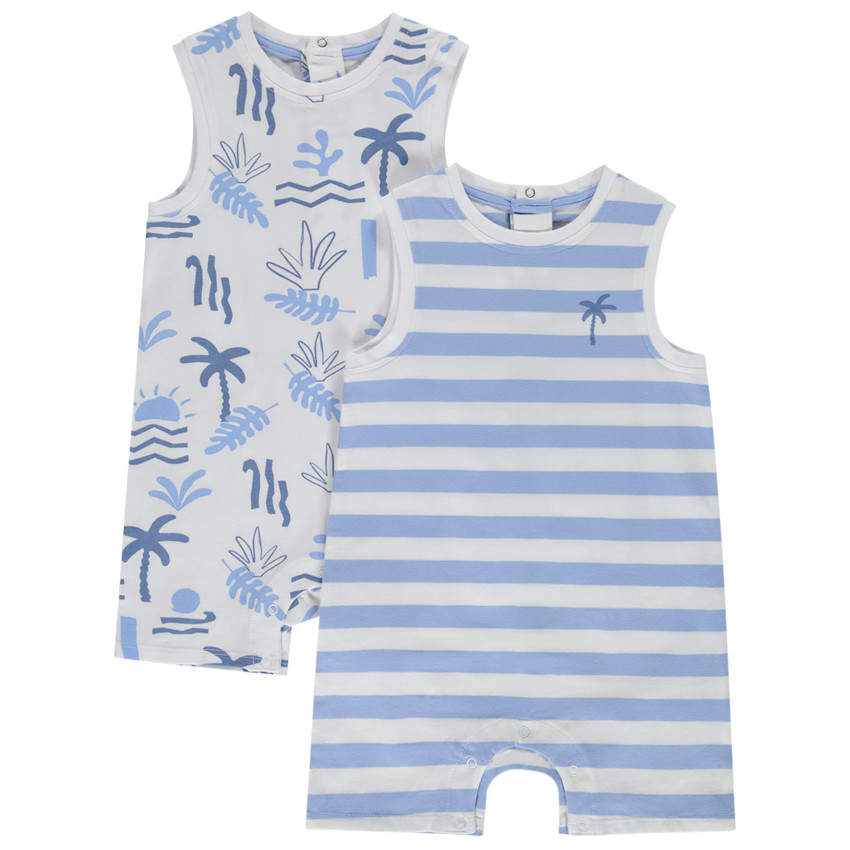 Lot de 2 combishorts fantaisie esprit Mykonos pour bébé garçon