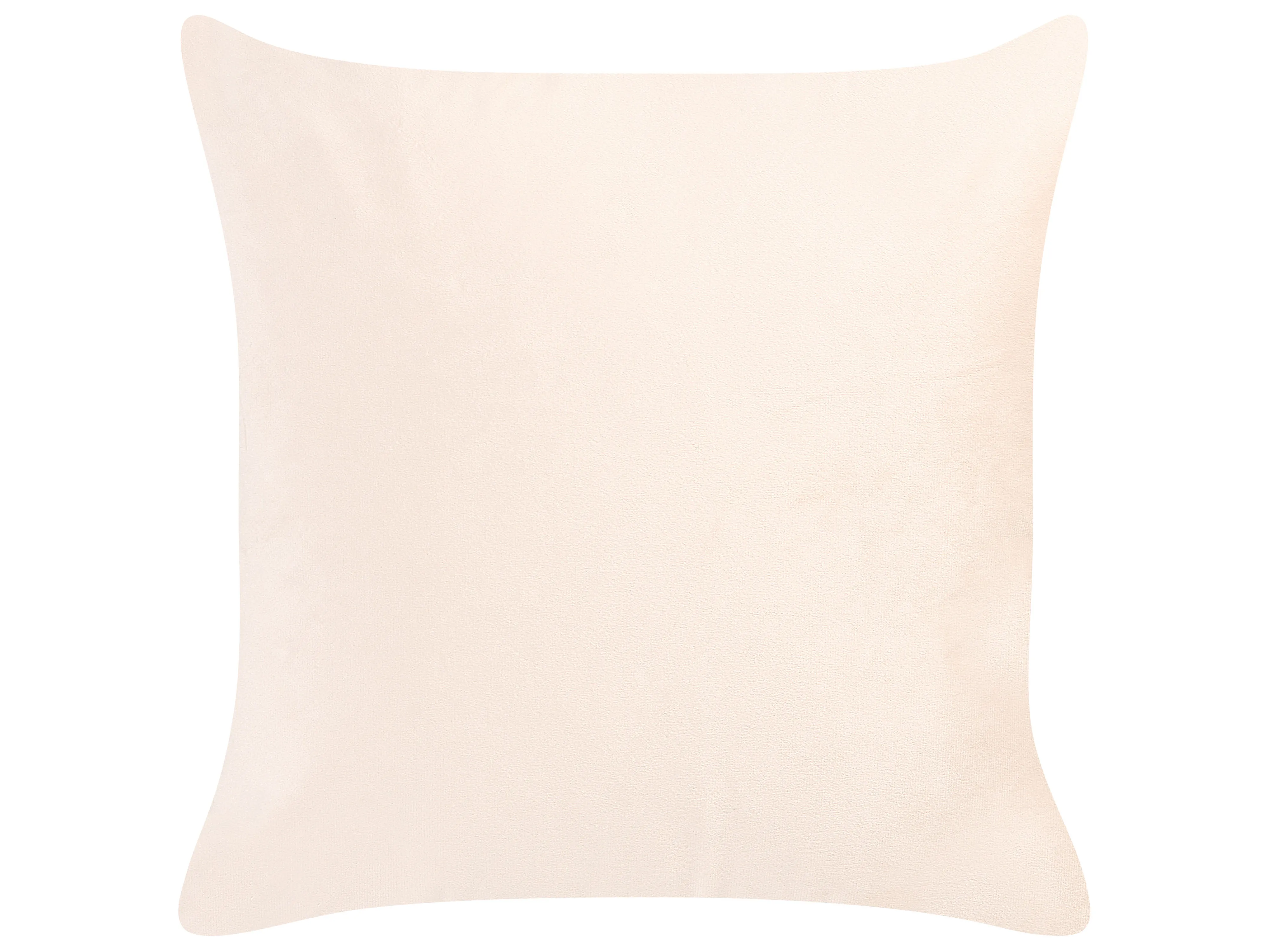 Set van 2 sierkussens YARROW Fluweel 45 x 45 cm Beige geometrisch patroon