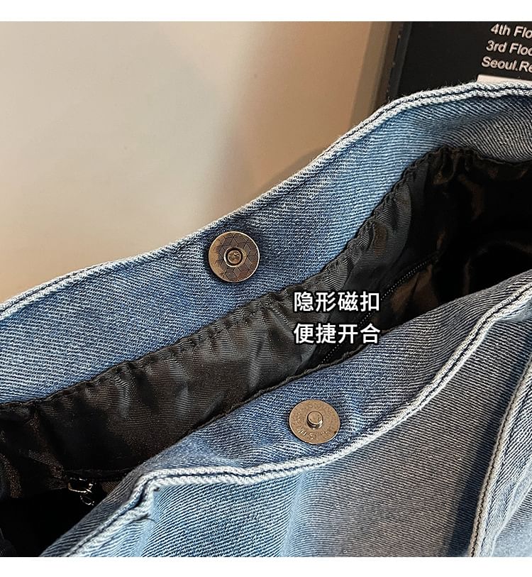 Hikuozy - Effen denim tas