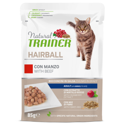 Trainer Natural Nassfutter Hairball Adult Rind 12x85g Beutel