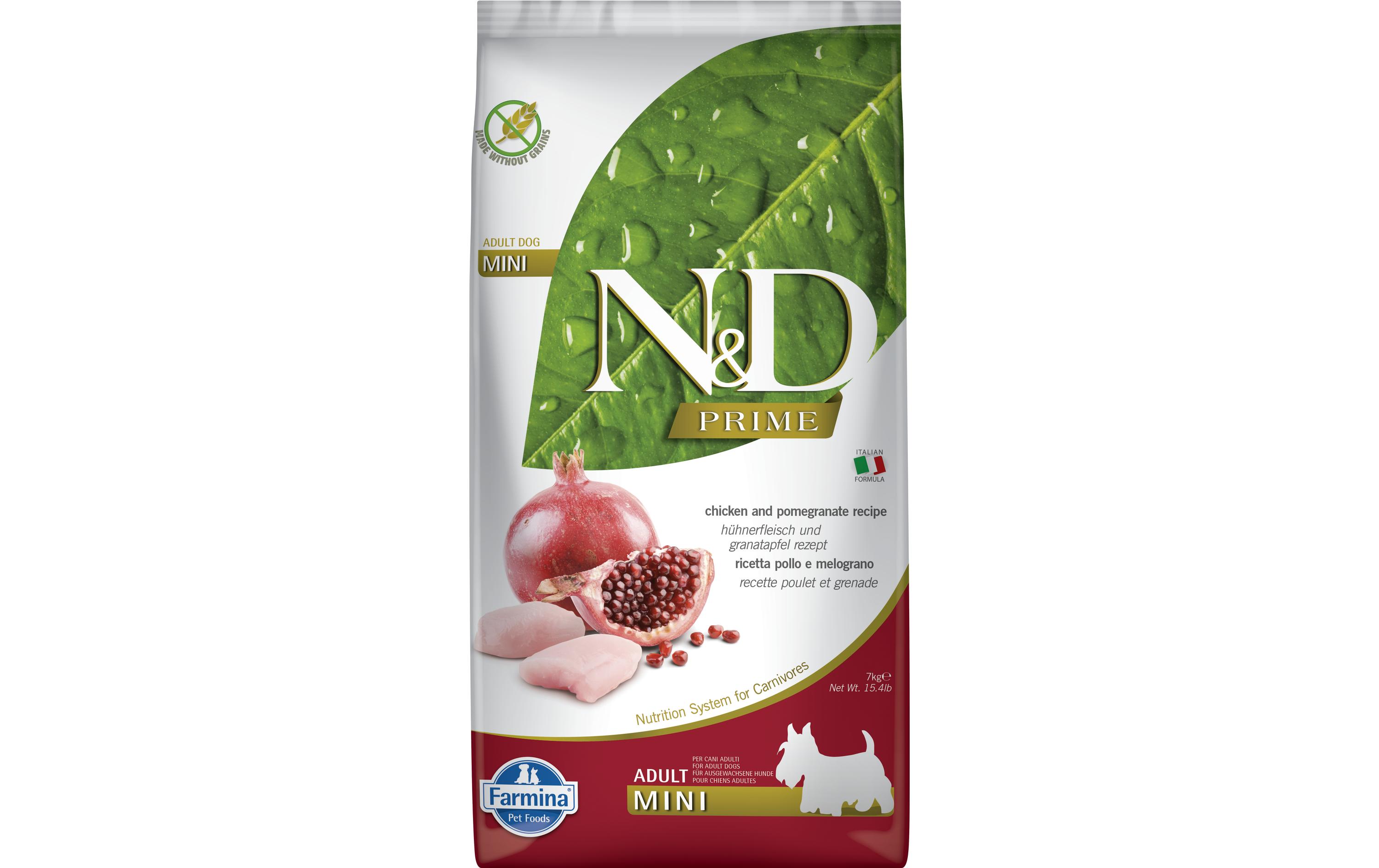 Trockenfutter Prime Adult Mini Huhn & Granatapfel 7 kgAlleinfuttermittel für ausgewachsene Hunde