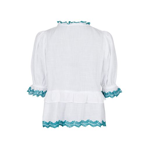Neo Noir Emmi Bluse, Hvid/Grøn, 40