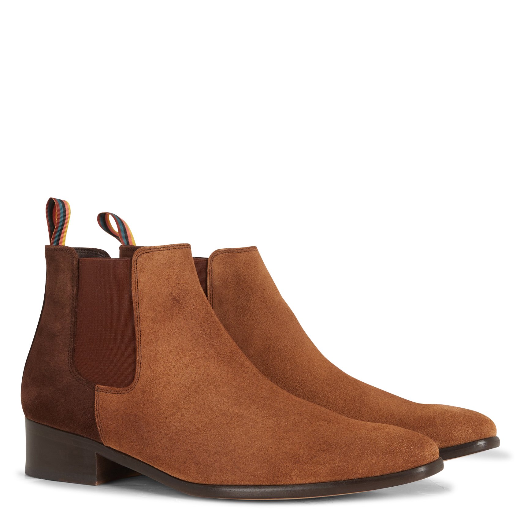 Boots en cuir de veau mélangé| Marron