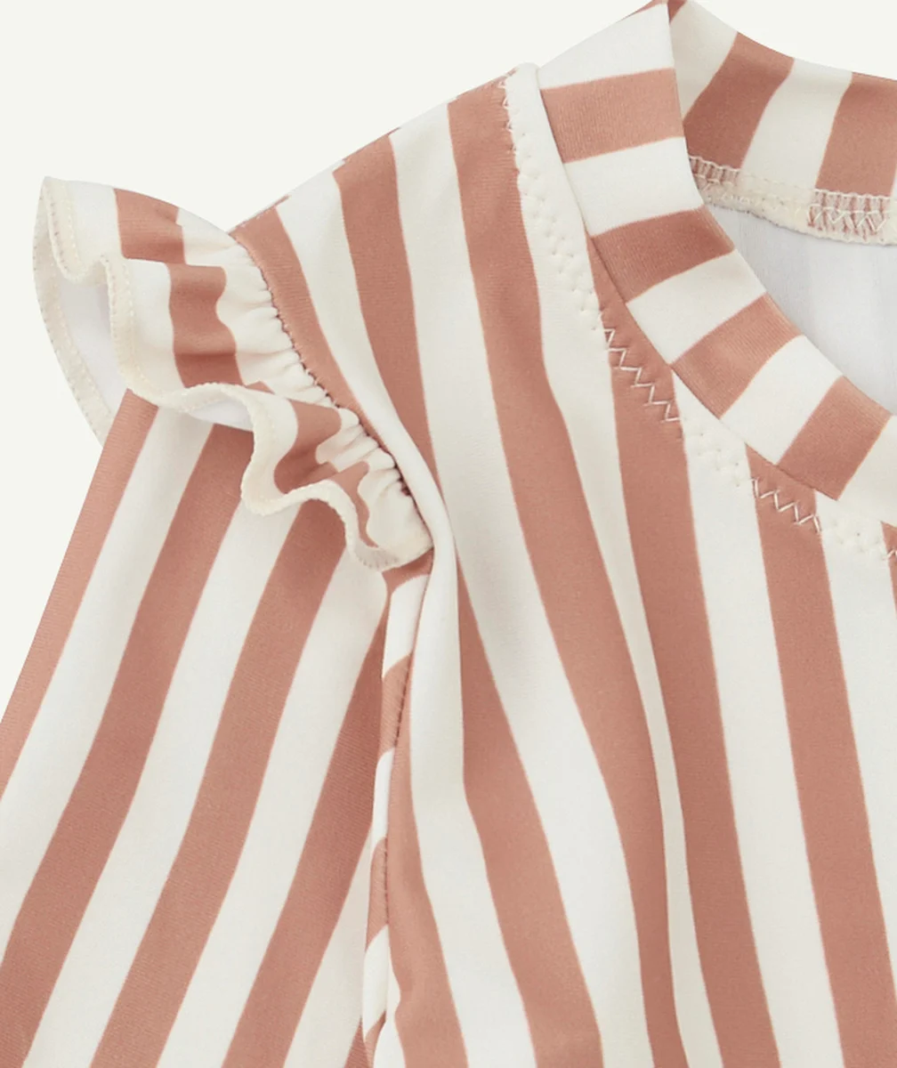 LIEWOODT-SHIRT DE BAIN TENLEY BÉBÉ ANTI-UV RAYÉ BLANC ET TOSCANE