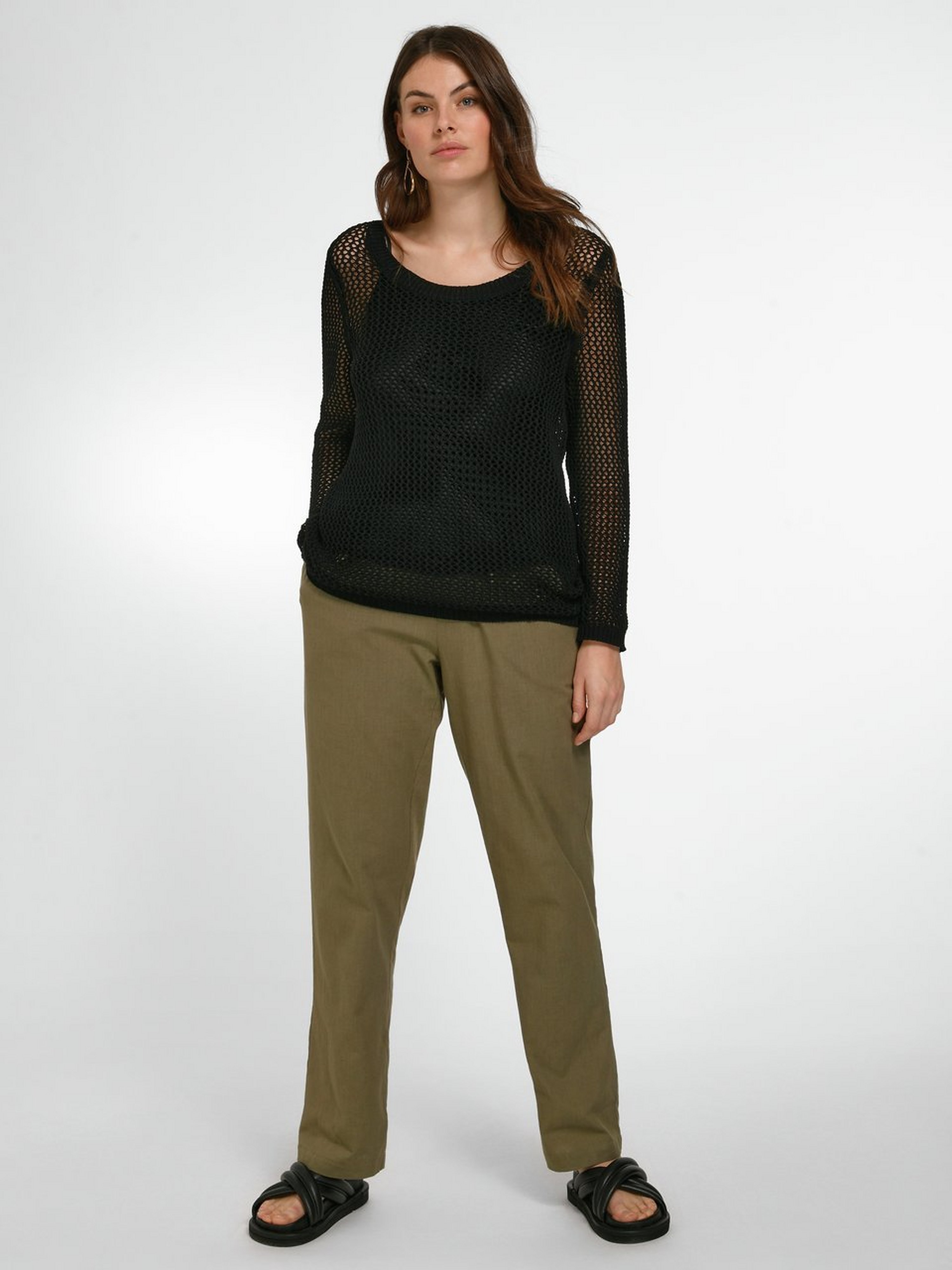 Rundhals-Pullover aus 100% Baumwolle
