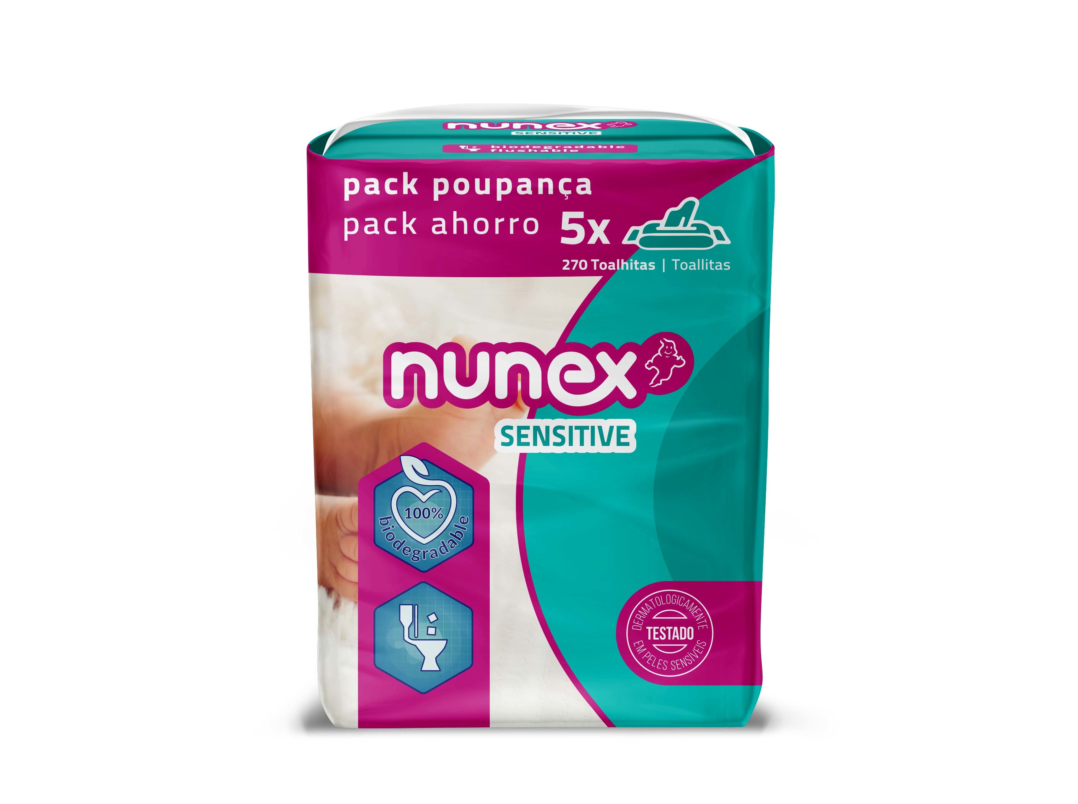 TOALHITAS NUNEX MULTIPACK SENSITIVE 270 UN