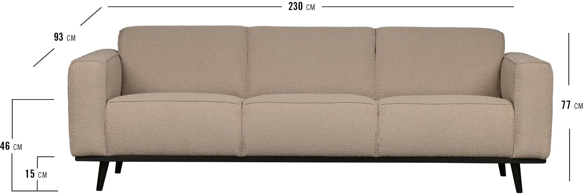 WOOOD   Statement Bouclé 3-Zitsbank