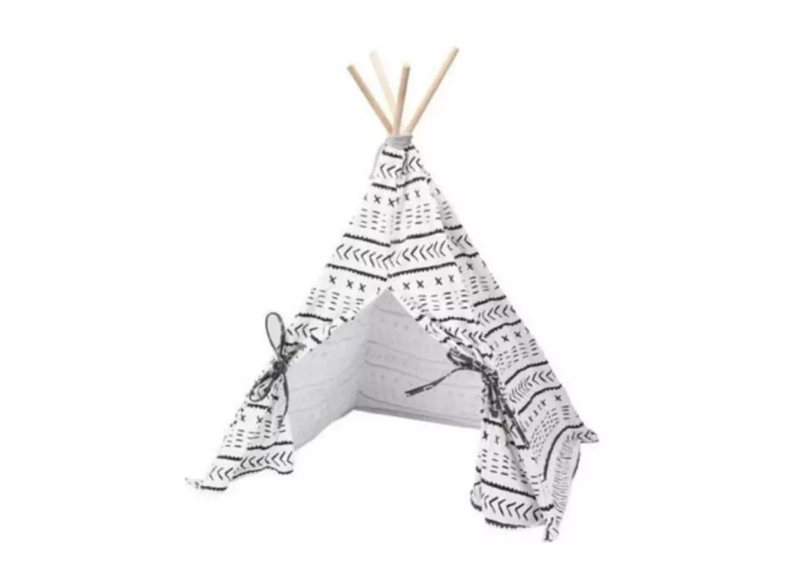 Tente pour animaux de compagnie Tipi Toile 56x56x74 cm
