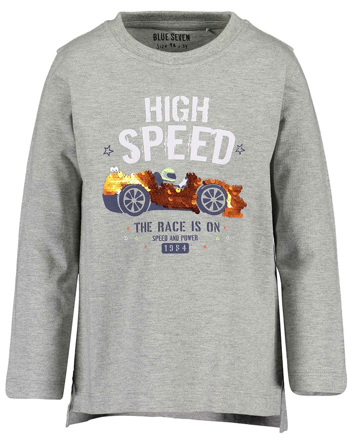 Langarmshirt HIGH SPEED mit Wendepailletten in grau