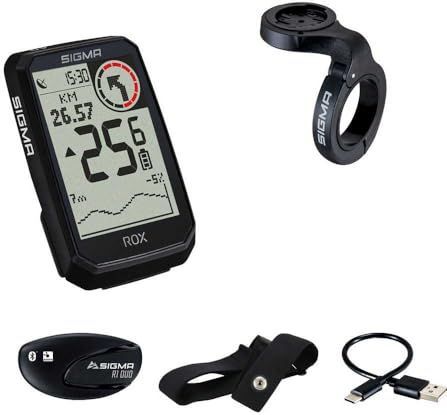 SIGMA - Rox 4.0 Endurance - GPS-fietscomputer - Zwart - Inclusief Hartslagmeter en OVERCLAMP Butler - 41 Uur Batterijduur - E-bike Compatibel