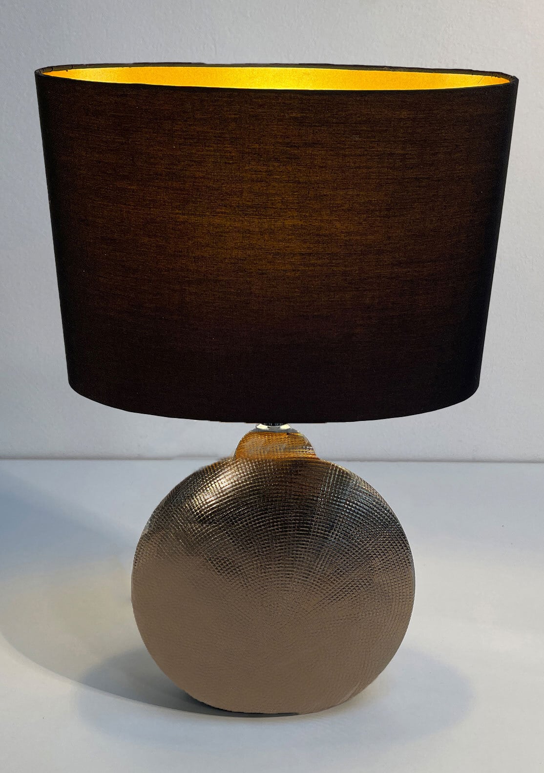 FISCHER & HONSEL Retrofit Tischlampe FORO 36 cm schwarz/ messingfarbig