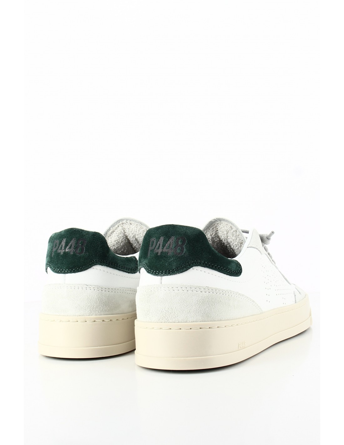 p448 Baskets de ville Homme Bali Blanc/Vert Cuir