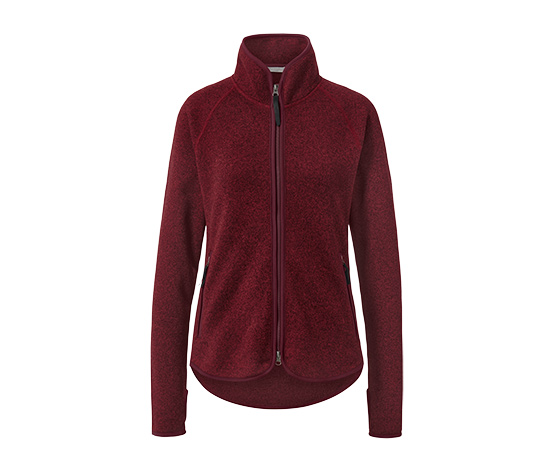 Strickfleece-Jacke, dunkelrot