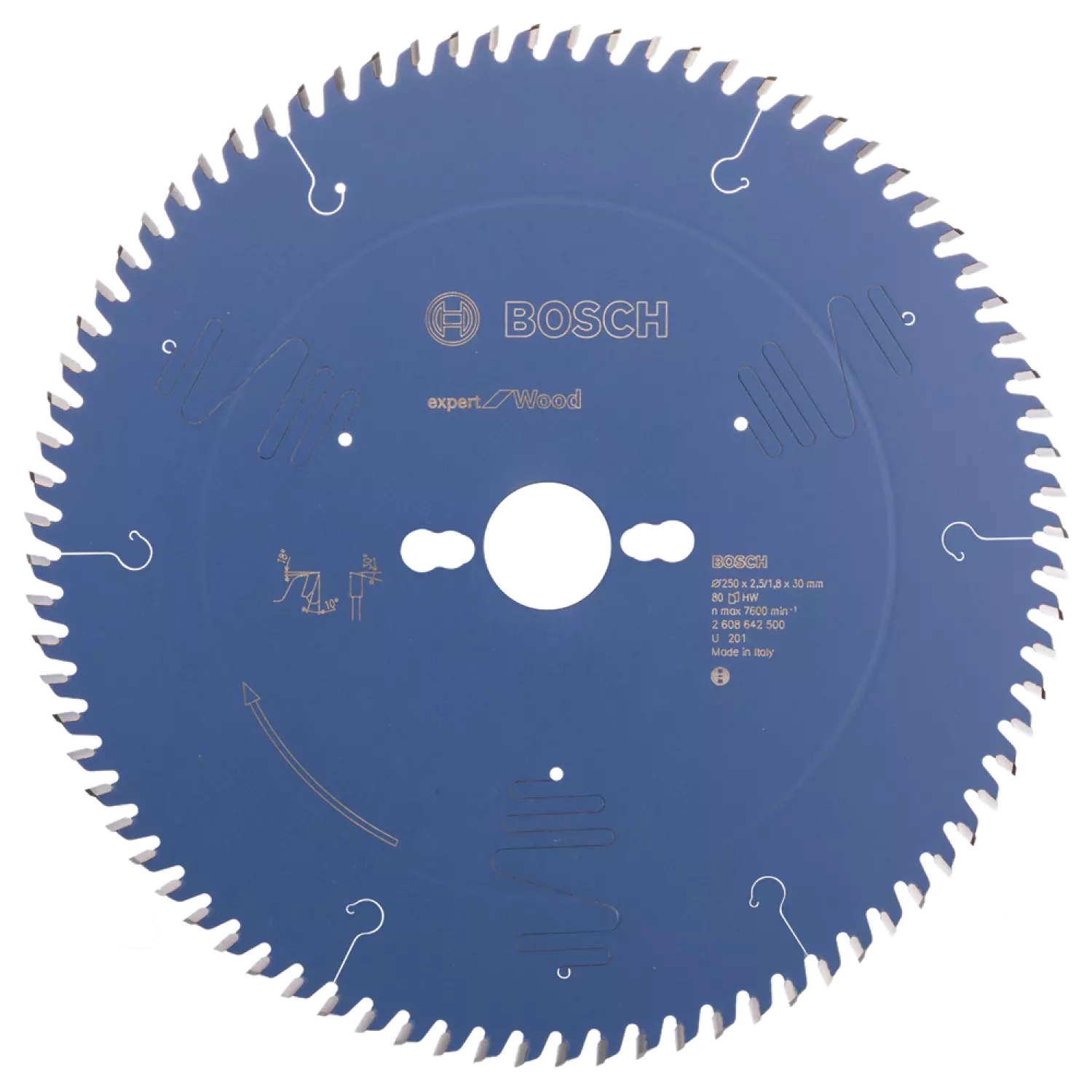 Bosch 2608642500 Expert Cirkelzaagblad - 250 x 30 x 80T - Hout - Carbide