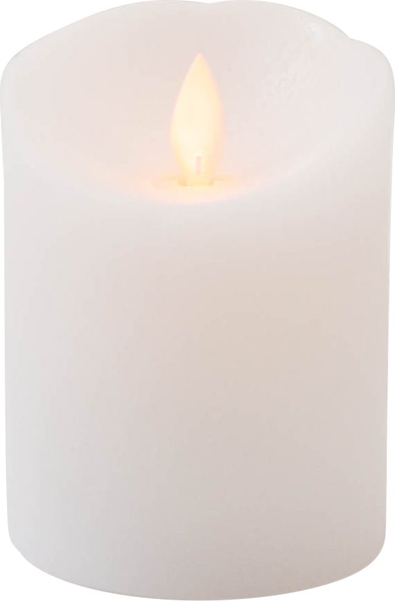 Anna's Collection LED stompkaars met timer Rustiek wit D 7,5 H 10 cm