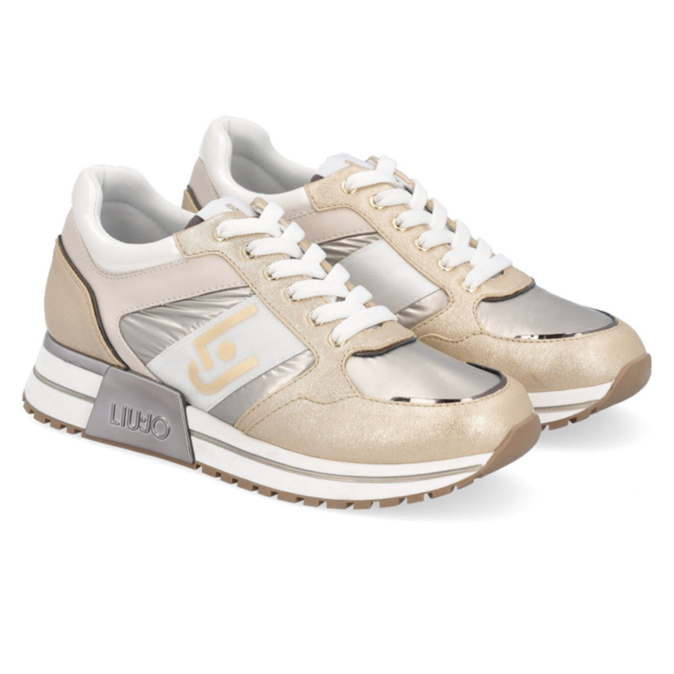 Liu-Jo Sneakers Kiss beige/doré