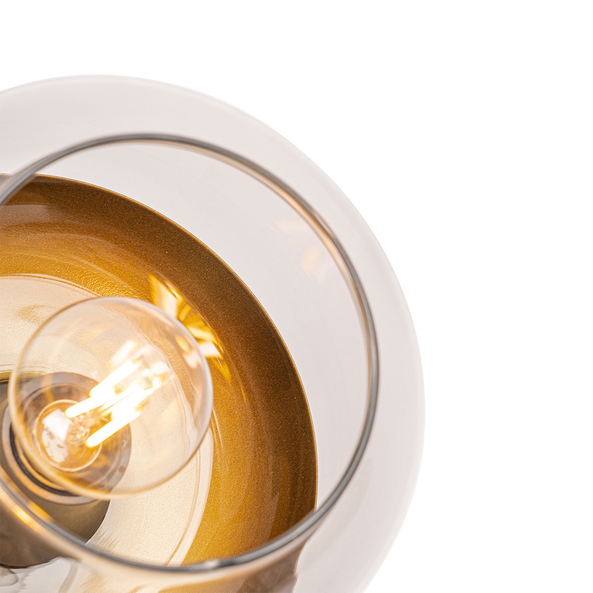 Design spot zwart met goud en smoke glas - Kyan