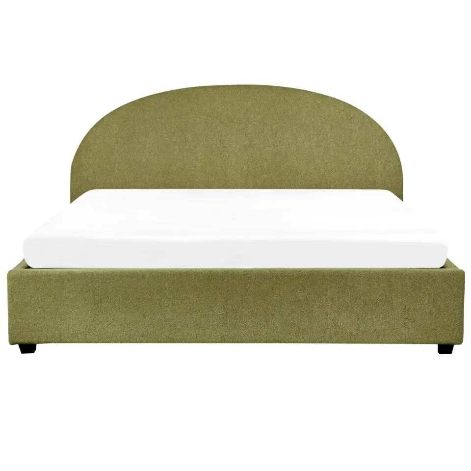 VAUCLUSE - Bed met opbergruimte - Olijfgroen - 180 x 200 cm - Bouclé