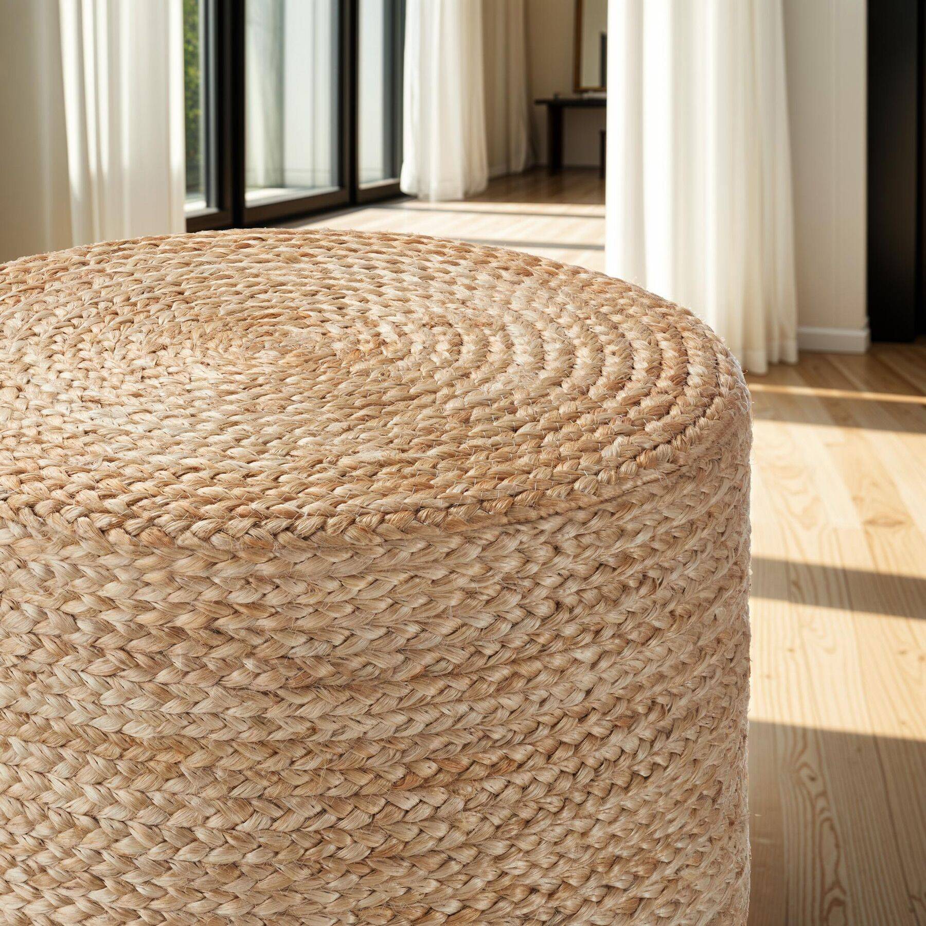 Handgefertigter Pouf Banno Cylinder