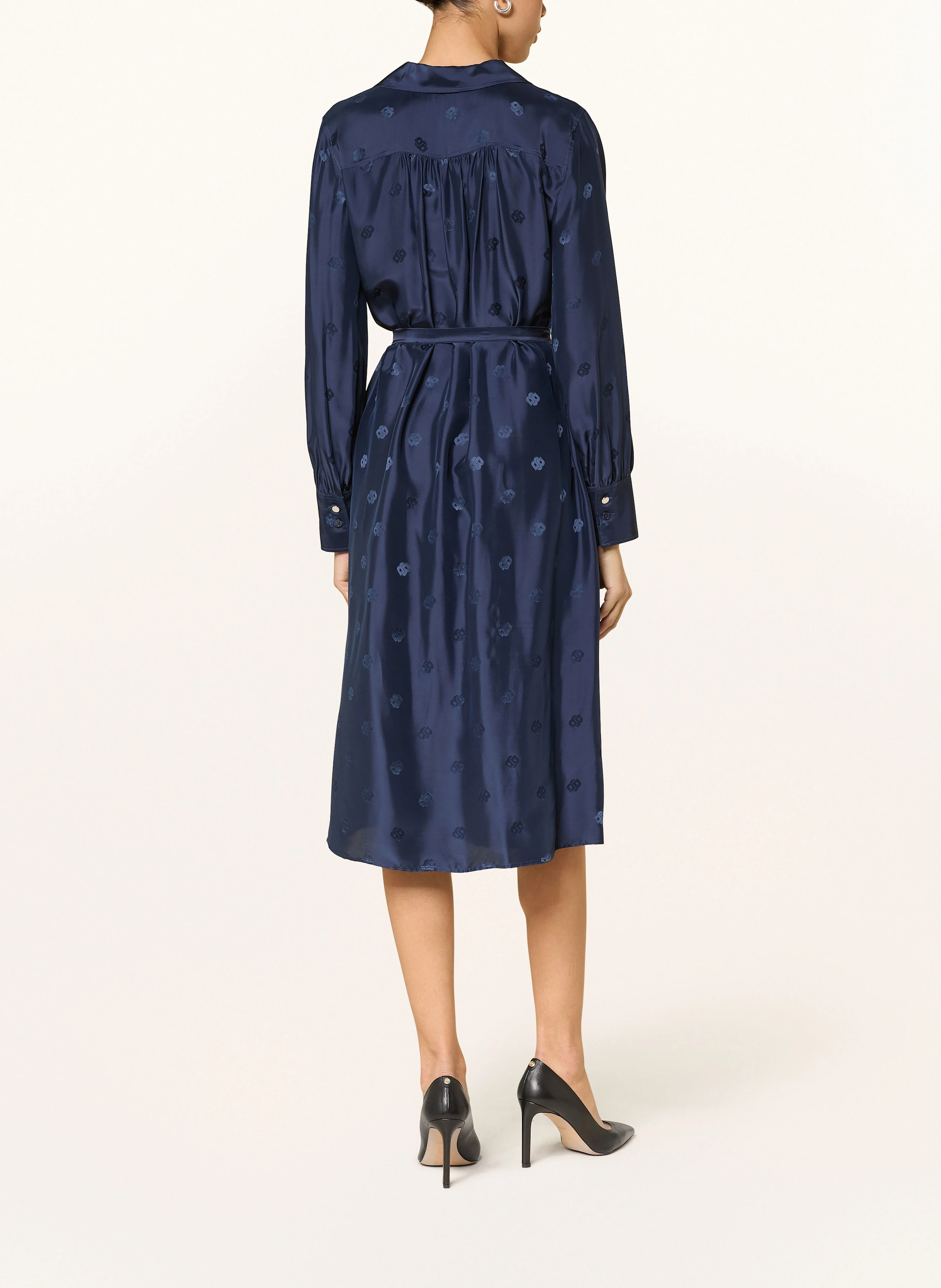 BOSS Hemdblusenkleid DIESHINA aus Jacquard mit Seide
