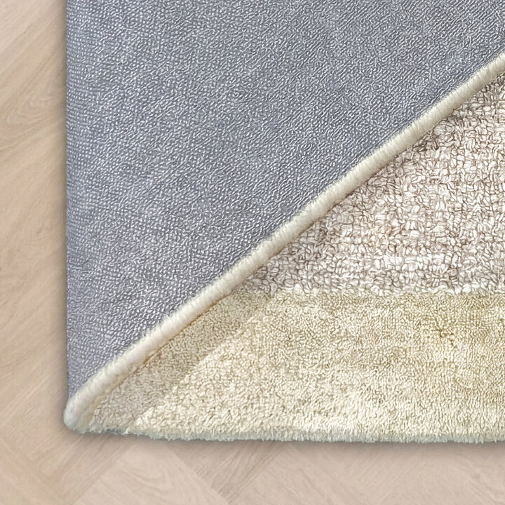 Rond vloerkleed laagpolig - Elena Border Beige - Handgetuft