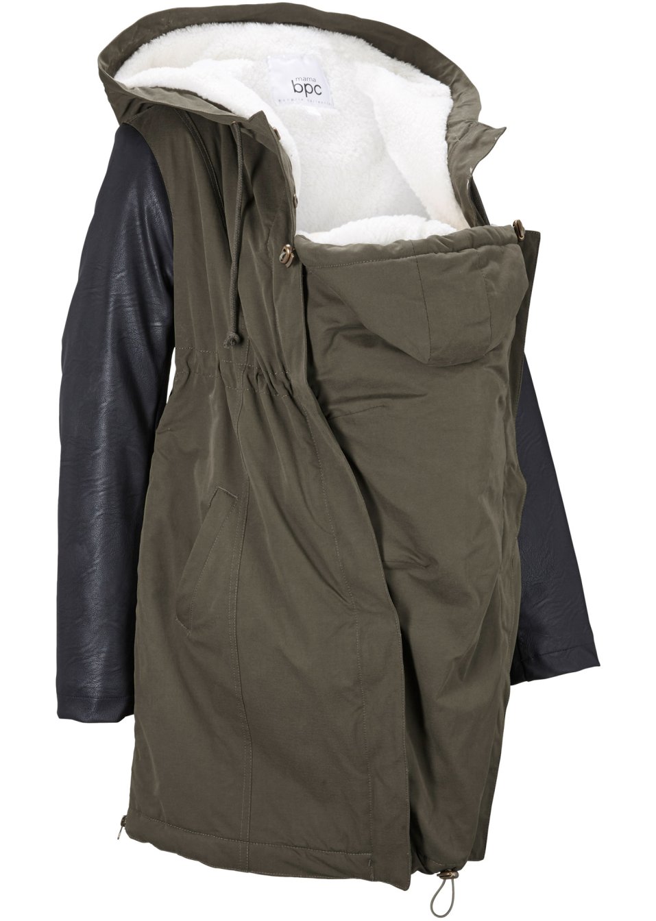 Veste de grossesse et de portage avec doublure en maille peluche